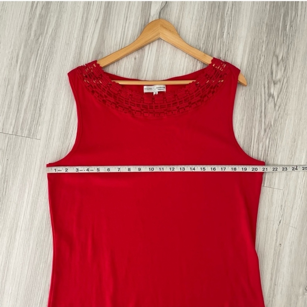 Hilliard & Hanson Women 1X Embroidered Cotton Tank - Picture 2 of 3